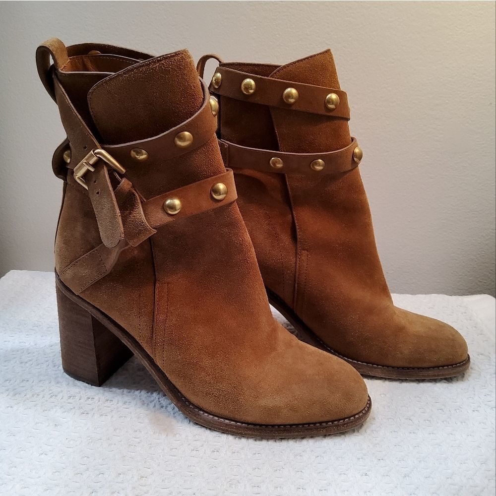 See by Chloé Women's Janis Heeled Ankle Boots Size 38,5/8